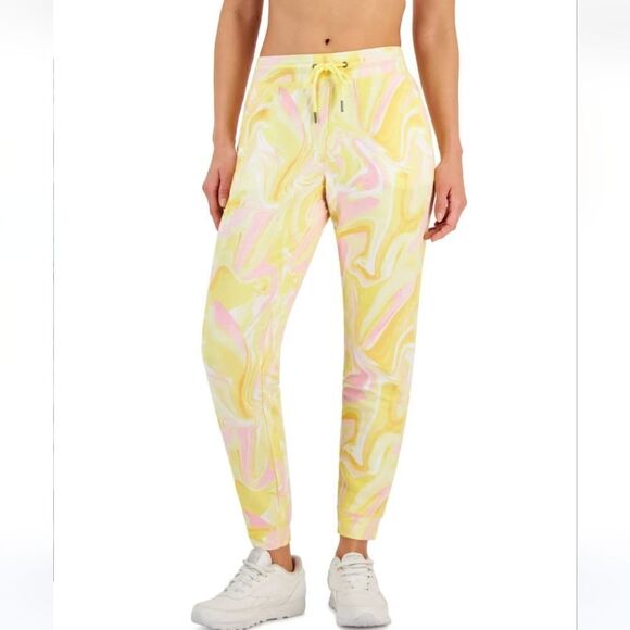 Ideology Pants - ID Ideology Women's Active Whirl-Print Jogger Pants, Created for Macy's Sz Small